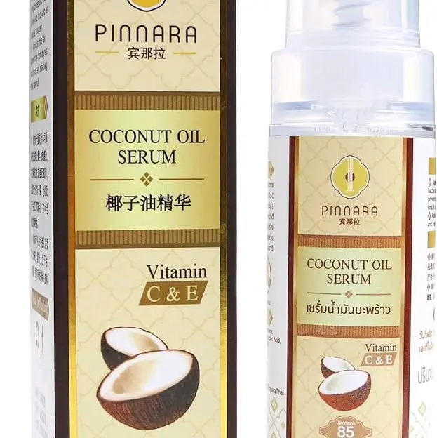 Pinnara coconut oil serum 85ML Original Thailand Wajah untuk Essence ,Bopeng Berjerawat ,Mengencangkan, Facial Mencerahkan Perawatan Muka Vitamin