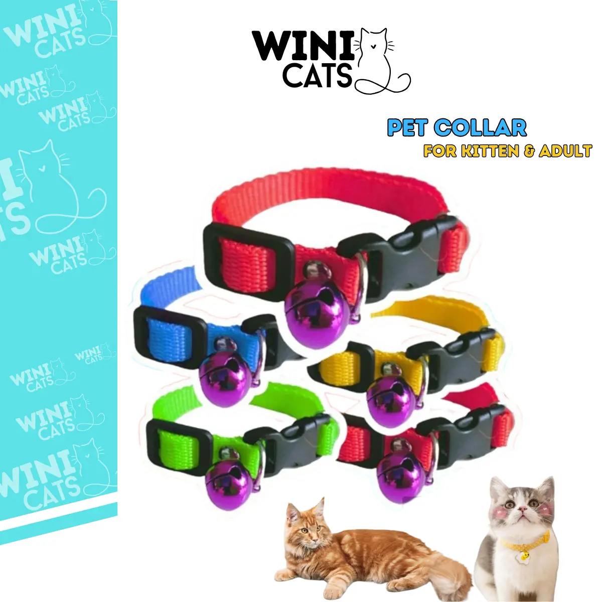 Kalung Kucing Anjing Polos Murah Plus Lonceng Nyaring Bisa Untuk Kitten Adult