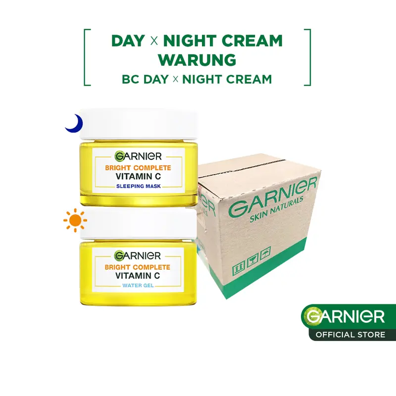 Garnier Bright Complete Water Gel Moisturizer 50ml + Night Cream 50ml 1
