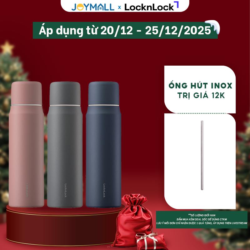  Bình Giữ Nhiệt Locknlock Maman Cup Vacuum Bottle LHC1487 505ml - Nắp Có Thể Làm Cốc -Thép Không Gỉ 304 - JoyMall    tặng ống hút thẳng từ 20 12 - 25 12 25 chỉ có trên livestream  