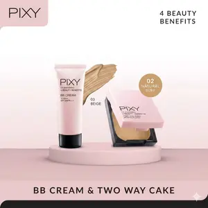 [PAKET BUNDLING] PIXY UV Whitening BB Cream + Two Way Cake Perfect Last - Bedak Padat - BB Cream Foundation