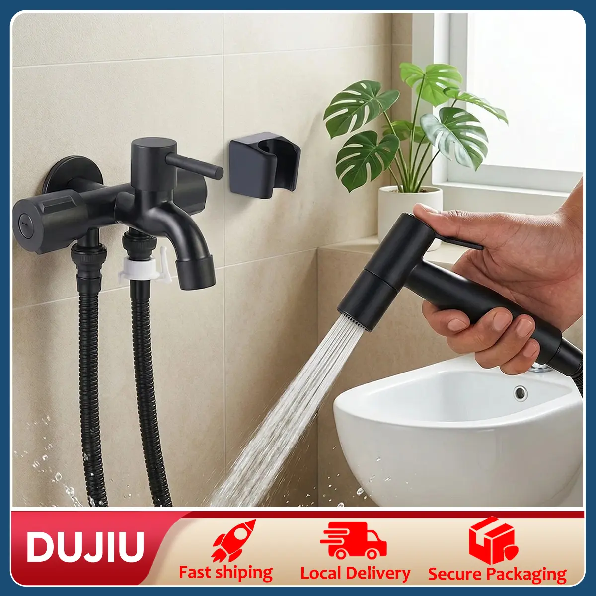 [SET LENGKAP 4-IN-1] Keran Air 3 Cabang Keluar dengan Alat Pembersih Bidet WC - 1 Keran Bisa 3 Tugas - Penyemprot Tekanan Tinggi Bahan Tebal Kokoh & Anti PecahSet lengkap 4-in-1 berisi (keran air, selang, pistol semprot, dan dudukan)