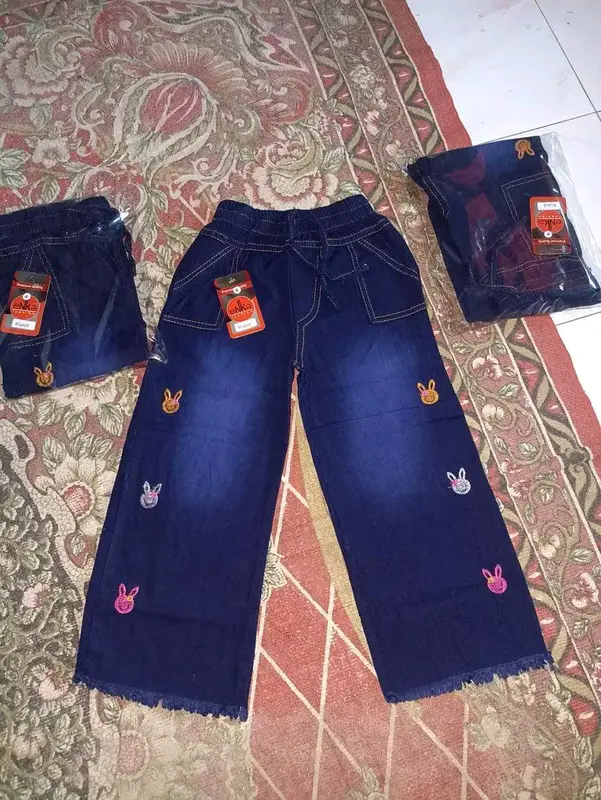 celana kulot/jeans anak anak motif barbie usia (3-10) tahun Santai Jeans Kulot Bordir Perempuan Fashion 4