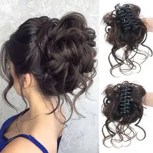 T-HIR-0219 WIG Sanggul Jepit Rambut Palsu Ponytail Model Ekor Kuda Konde Rambut Palsu Cepol Jedai Rambut Palsu wig cantik untuk wanita Coklat Hitam Extension Hairclip