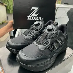 Sepatu ZIOKA Tali Putar Terbaru Sepatu Zioka Black One Tali Serut Sepatu Olahraga Running Tali Putar Cepat Kering Sepatu Sport Tali Putar Sepatu Fullblack Lari Outdoor