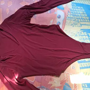 SomethingSweet - MEGHAN Bodysuit Wanita l Atasan Wanita l Bodysuit Basic Lengan Panjang l Leher V Neck Wanita | Flute Sleeve Polos Perempuan | Kaos Spandex