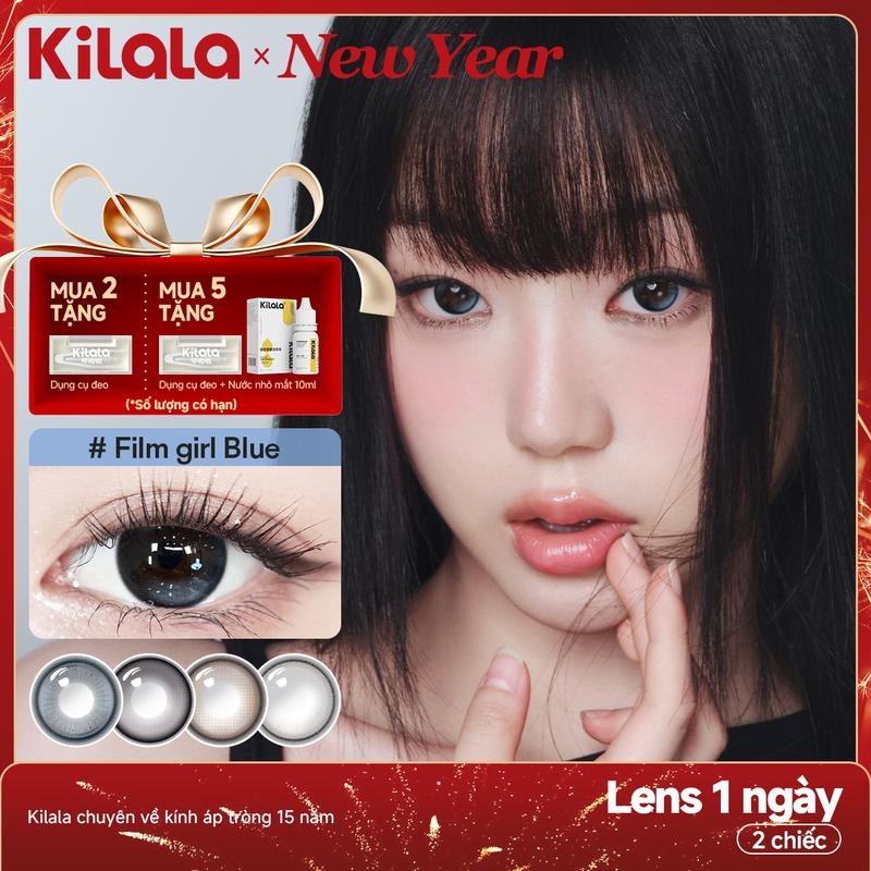 2 chiếc kính áp tròng Kilala LENS 1 NGÀY màu Nâu Xám DIA 14.5mm độ cận 0 lens êm mềm thiết kế độc đáo lên ảnh rất đẹp vũ khí đi quay chụp không thể thiếu