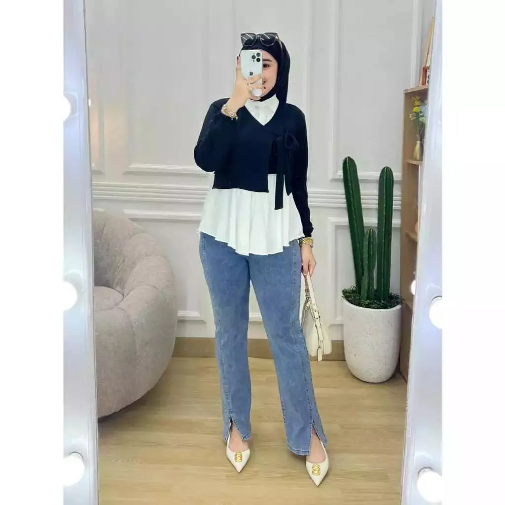 FLASH SALE !!! AMIRA BLOUSE WANITA CRINGKLE PREMIUM / ATASAN WANITA BAHAN CRINGKLE