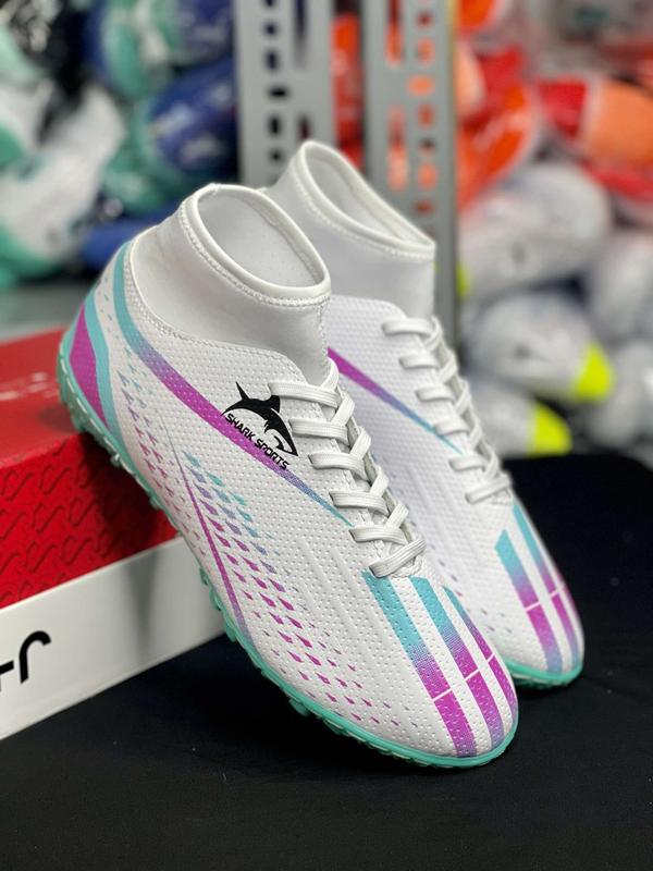 Phantom Giày Bóng Đá Trắng Phiên Bản Cổ Cao Siêu Nhẹ Ôm Chân (Tặng Khâu Full Đế & Tất) Chất Liệu Da Đàn Hồi Bề Mặt Nổi Tăng Độ Bám Bóng