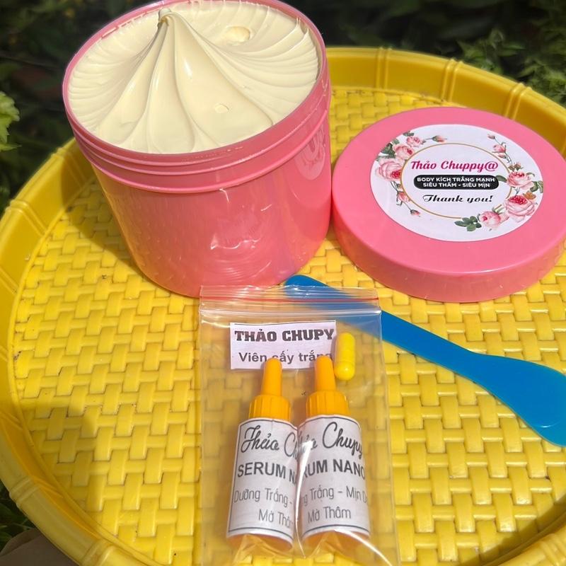  KEM BODY KÍCH TRẮNG MĄHNH 500g -TẶng 2 chai kích trắng khử thâm x10 +Tặng 1 viên cấy trắng 