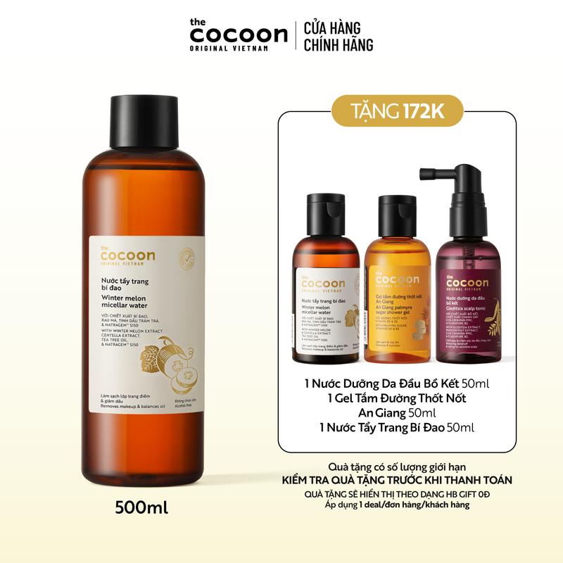 Bigsize - Nước tẩy trang bí đao Cocoon tẩy sạch makeup & giảm dầu 500ml