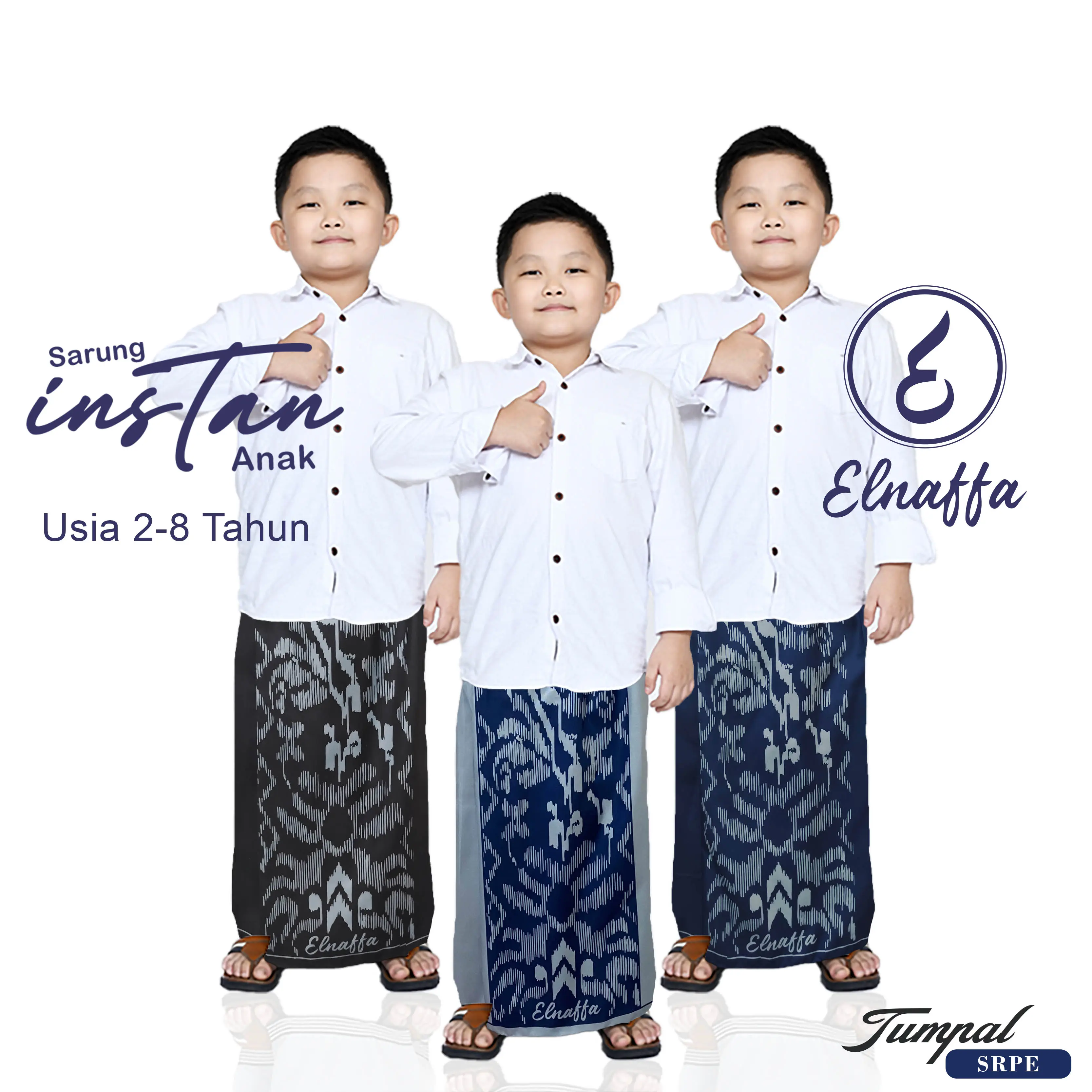 Elnaffa-Sarung Instan Anak Usia 2-8 tahun, Motif Batik (BISA COD)