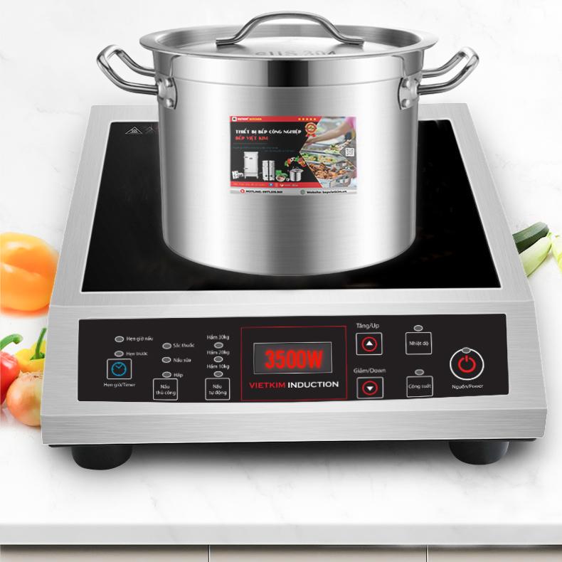 Bếp từ Inox công nghiệp 3500W mặt phẳng K35 mạch Inverter - đun sôi liên tục