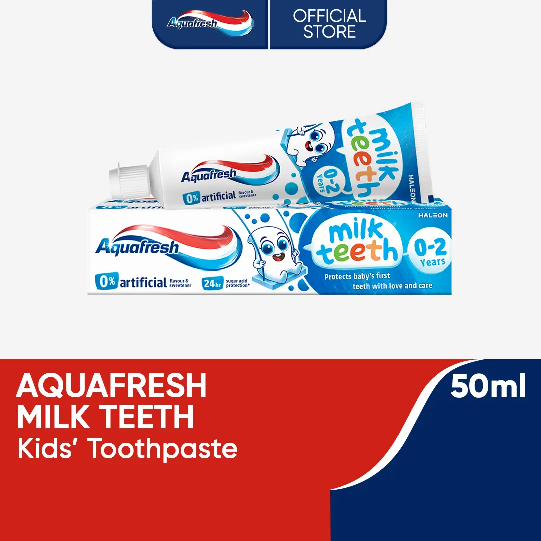 Aquafresh Milk Teeth Kids' Toothpaste (0-2 Years Old) 50ml for Gentle Care for Milk Teeth