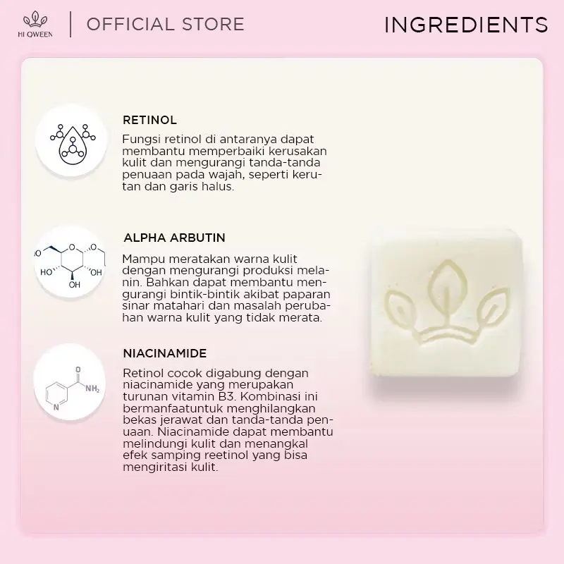 [DISTRIBUTOR RESMI] HIQWEEN RETINOL BRIGHTENING SOAP - Sabun Pemutih Badan & Wajah Mencerahkan Membersihkan Arbutin Memutihkan 4