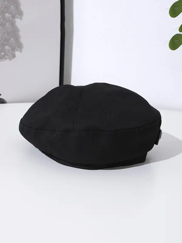 Unisex Minimalist Solid Color Beret, Casual Trendy Hat for Men & Women, Fashionable Hat for Daily Wear 5