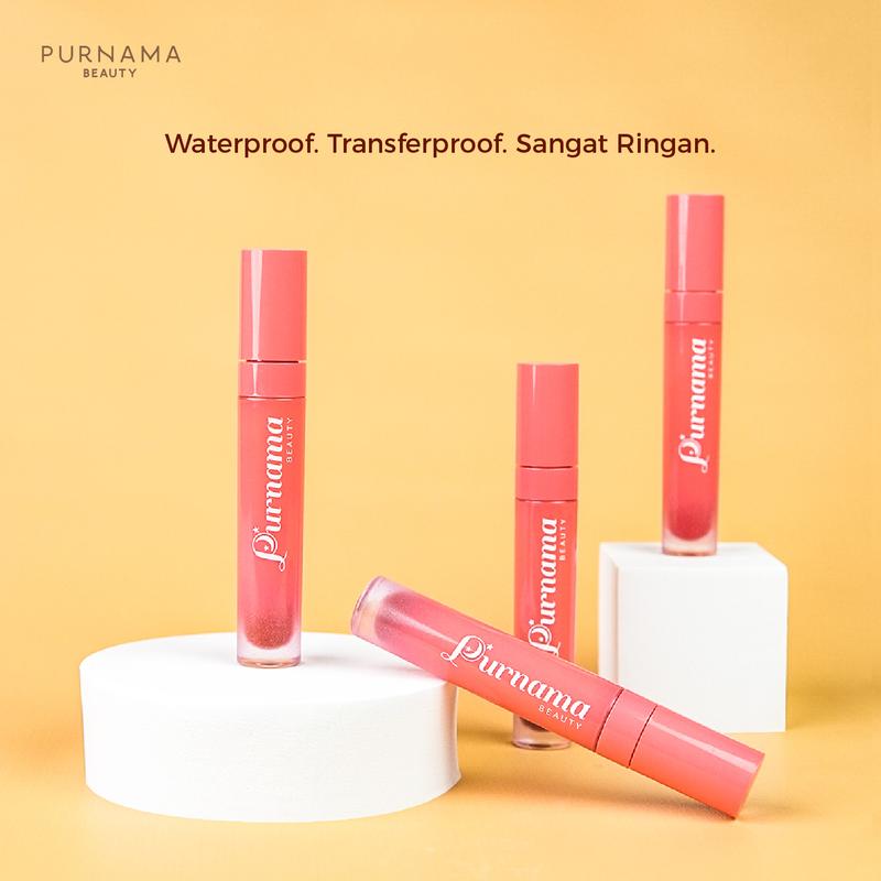 Purnama Beauty Liptint Transferproof dengan Pigmentasi Tinggi Tahan Lama Ringan - Kosmetik Lesti Kejora - BPOM 5