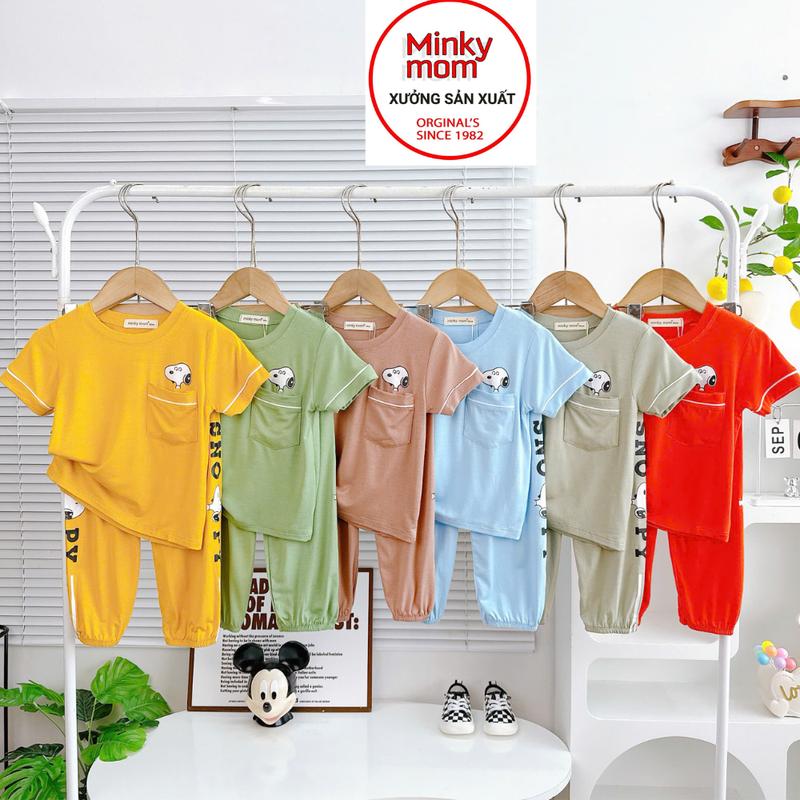   8kg tới 40kg  MINKY VIỆT NAM Bộ Bé Trai Bộ Bé Gái Áo Ngắn Quần Dài Thun Lạnh LND02 Mềm Mịn Thoáng Mát Cho Bé Hàng Chuẩn Đẹp . 