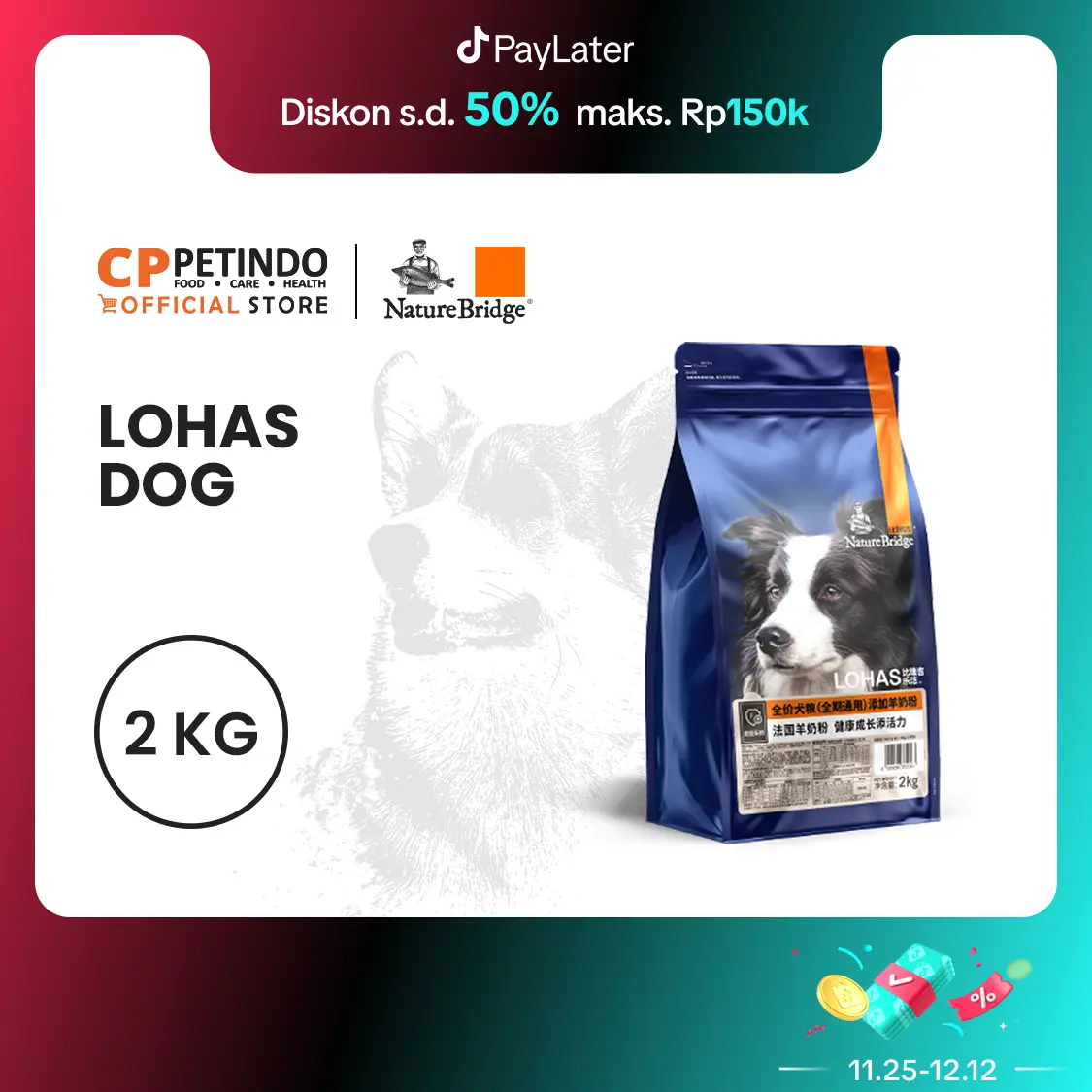 Makanan Anjing Nature Bridge Lohas Dog ALS with Goat Milk 2kg
