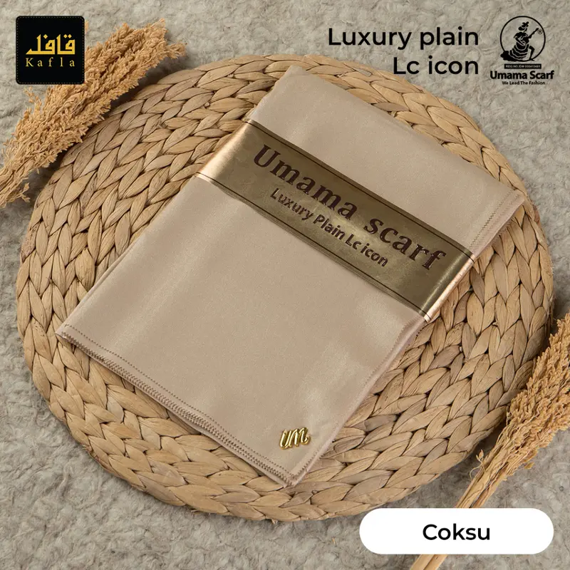 BARU Hijab Segiempat Polos Luxury Plain LC/Luxury Pouch Metal Logo UM Orinal Umama Scarf 4