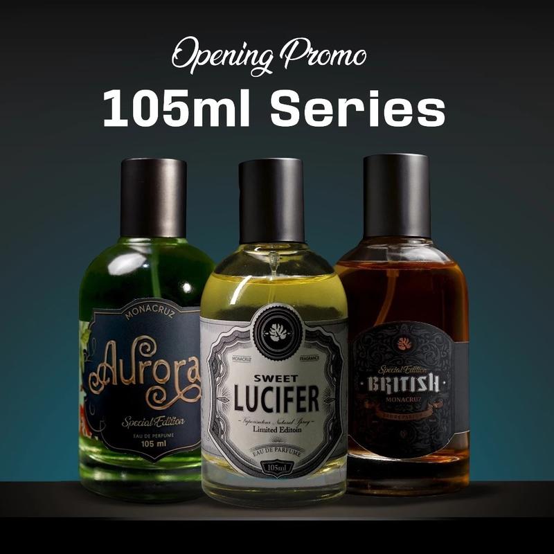 Product Introduction of Eau De Perfume MonaCruz Sweet Lucifer For Unisex (Limited Edition) 105ml Oriental Floral Parfum with Ginger, Jasmine, Mandarin, Vanilla, Sandalwood, Salt, Cashmere, Ambergris & Orange Wangi Box Bunga Black Almond 1