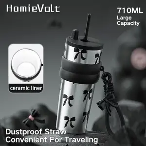 [Ramadan Essentials] HomieVolt Cangkir Sippy Level Tinggi Stainless Steel 316 Kapasitas Besar 710ML Cocok untuk Pergi dan Minum Tampilan Seperti Big Mac's Termos