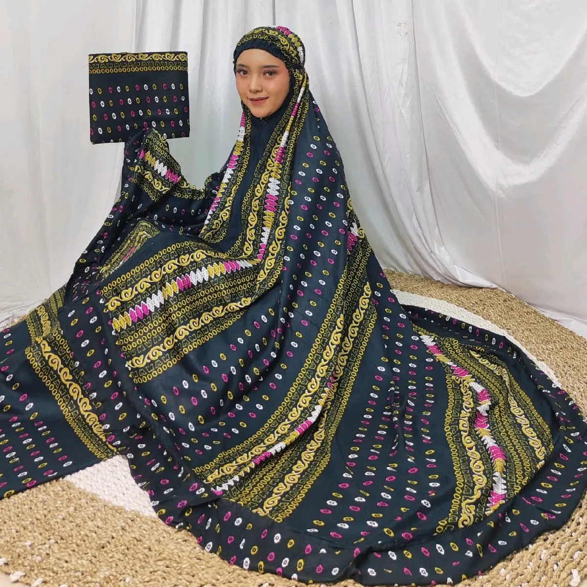 [HeelaCollection03] Mukena bali rayon Black songket jumbo rempel