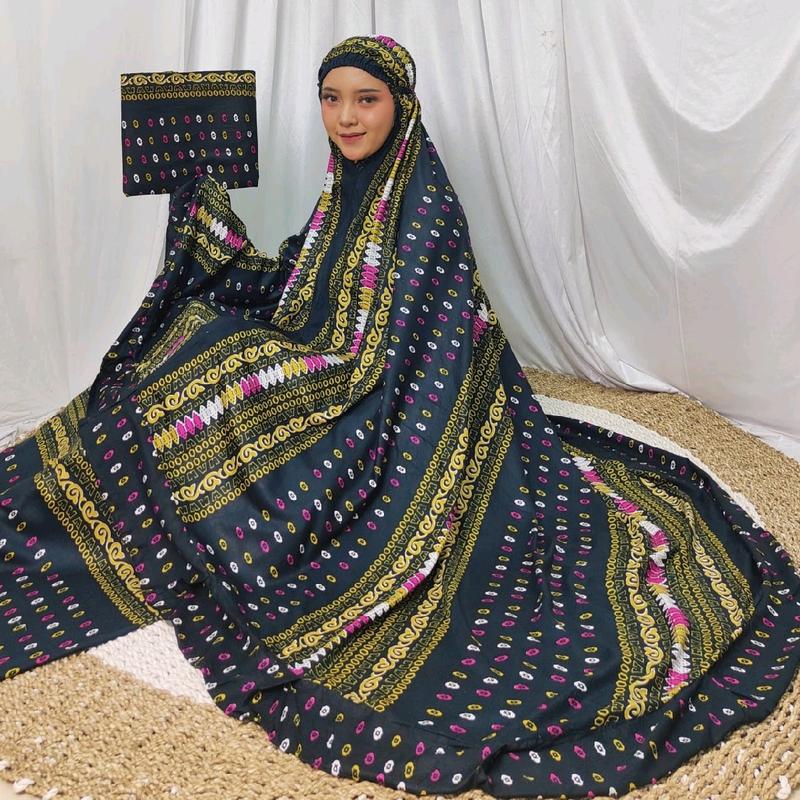 [HeelaCollection03] Mukena bali rayon Black songket jumbo rempel 0