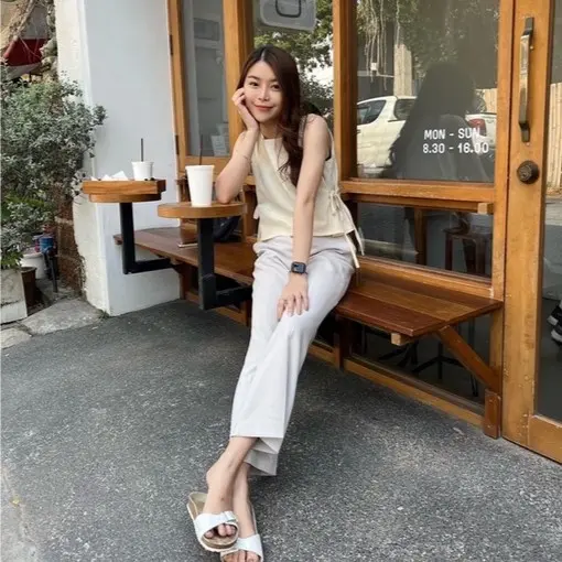 KINAN SIMPLE TOP LINEN ATASAN Wanita Korea Style 1
