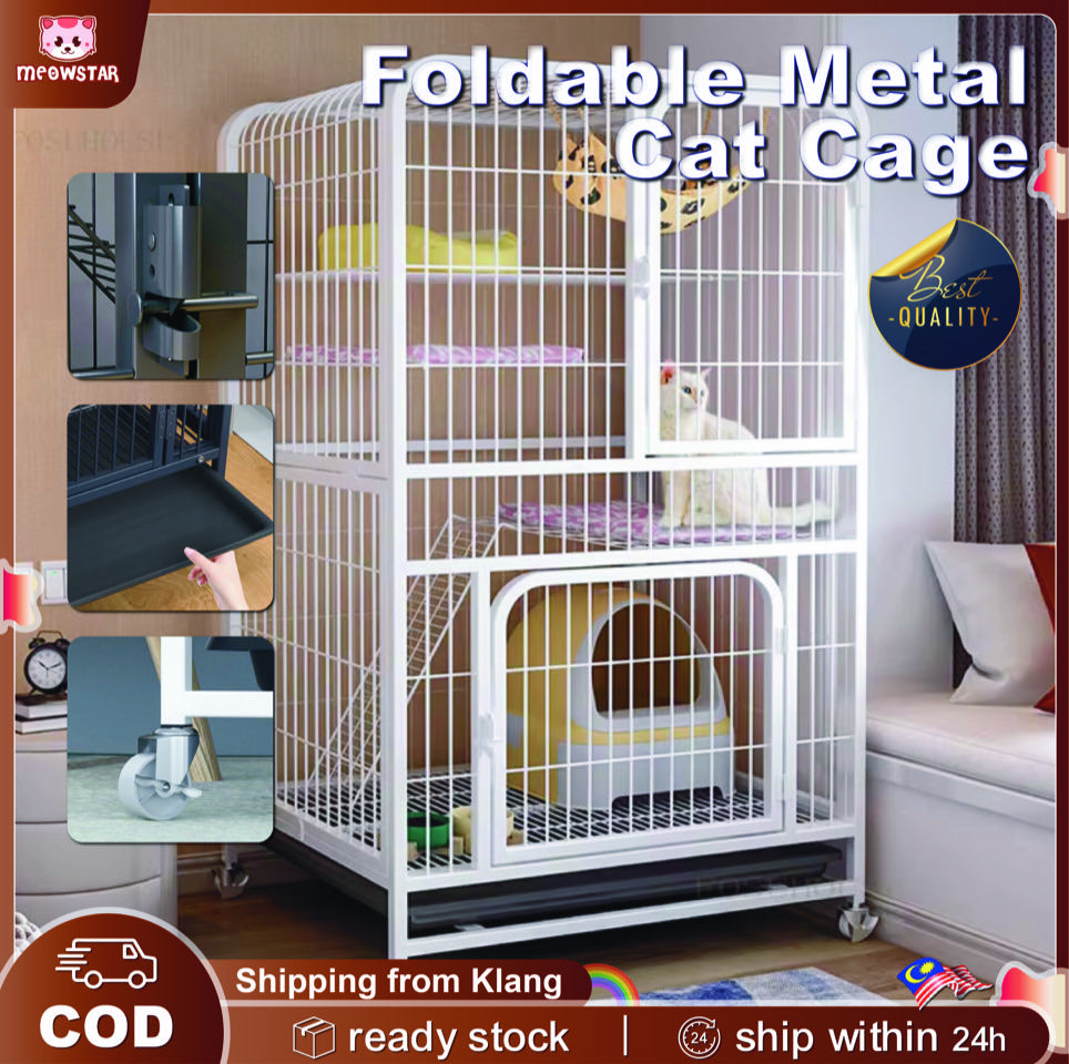 Sangkar Kucing Besar 2 3 Tingkat 4 Level Cat Cage Large Cat House Indoor Dog Cage Cat Villa Platform Besar Rumah Kucing