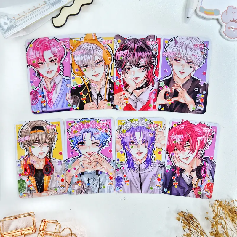 Vtuber Indonesia Fancon edition photocard by onintwin / art print / sol4ce / solace / harris caine / arion / gin / souta /  / kei zaki / krow / agil / shiroi 4