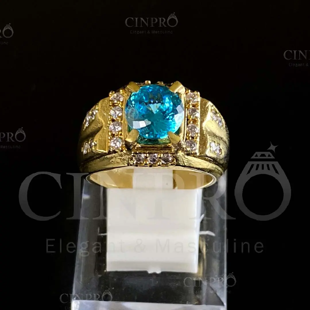 Cincin Giok Aquamarine+ Free Box