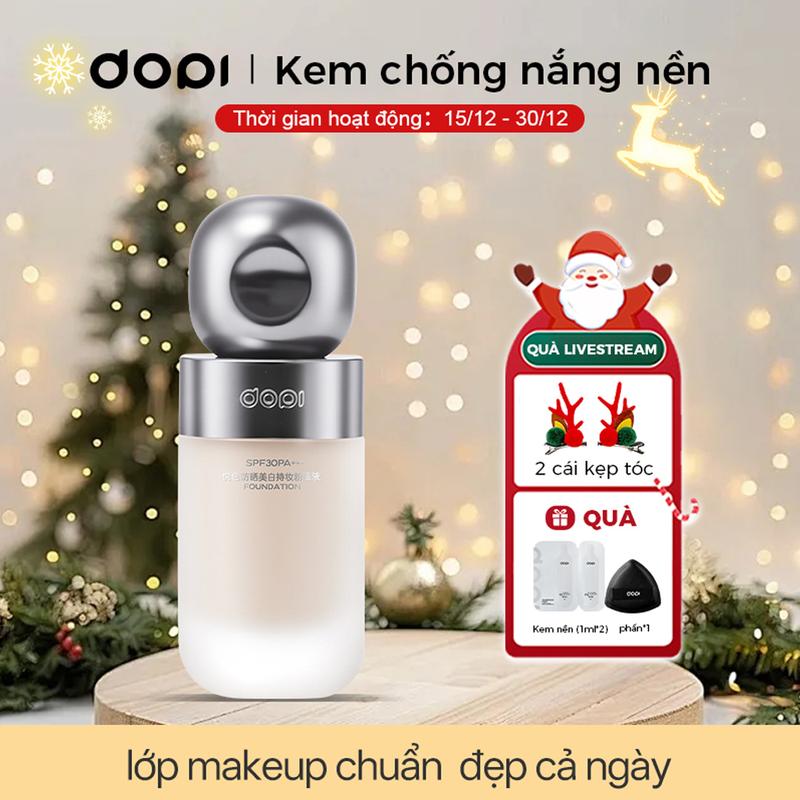  【Hàng mới về làm trắng da và chỉ số chống nắng SPF30PA+++ Giữ lớp makeup 24H 「chai lùn trắng」Kem Nền DOPI 35ml  Kiểm Soát Dầu  Kết cấu dạng kem,Lâu Trôi Không Thấm Nước Chống Mồ Hôi Kem Che Khuyết Điểm 