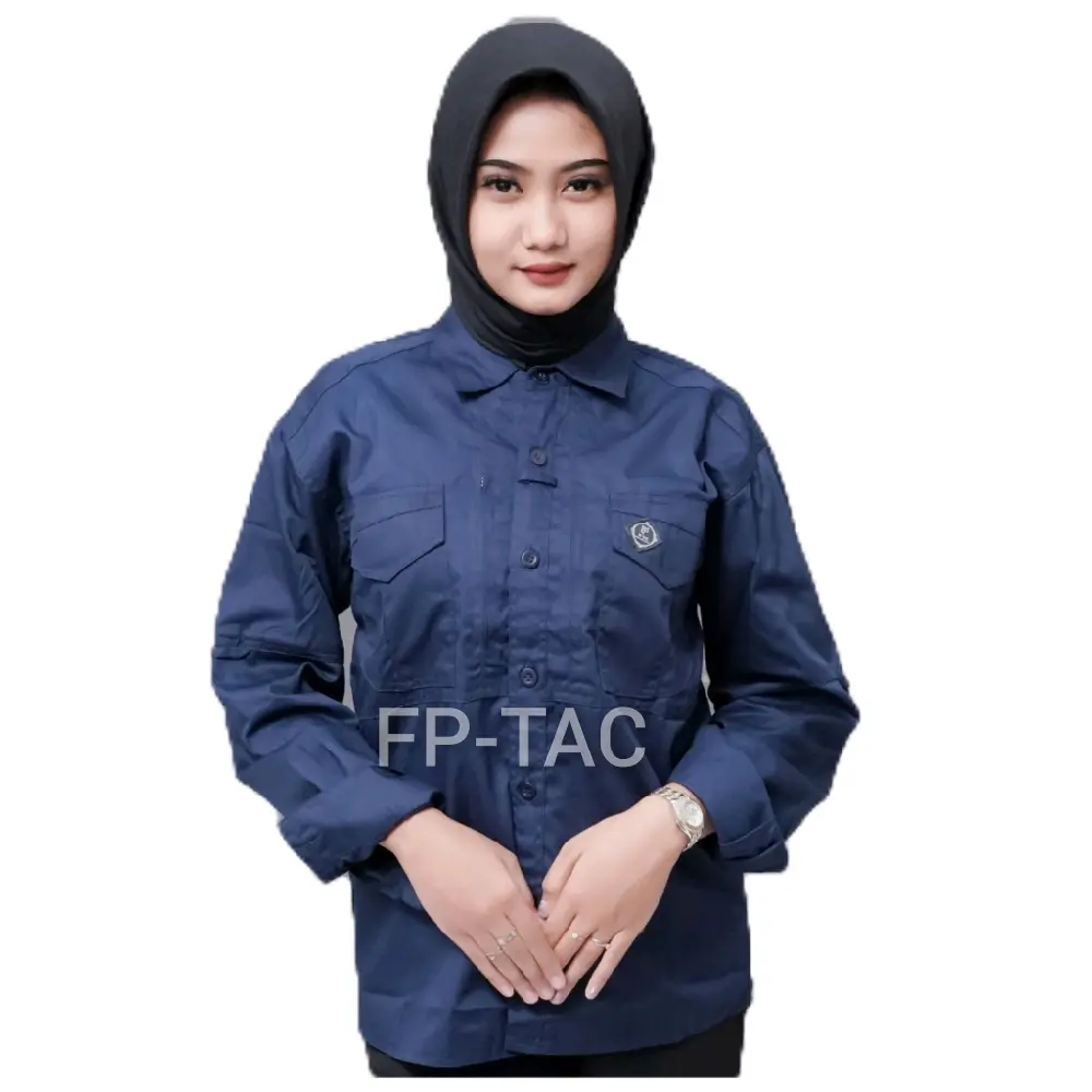 Kemeja Pdl Tactical Wanita Lengan Panjang mtac outdoor Kantor Kerja Atasan Baju Casual Katun Cewek Hijau Army Hitam Seragam