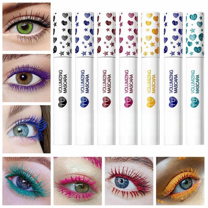 Bộ mascara có màu MAEPEOR, 7 gói, lâu trôi, chống nước và không dễ phai, bộ mascara thuần chay, không thử nghiệm trên động vật, giúp mi dài hơn (bộ 7 màu, 1)