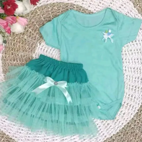 Setelan Jumpsuit dan rok tutu bayi Newborn umur 0-12 bulan Bayi Perempuan 0