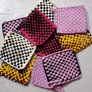 20 Pcs - Lap Cempal Anyam Tebal Anti Panas Kain Cempal Anyam Warna Tatakan Panci Serbaguna Kitchenware