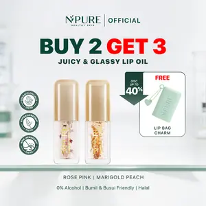 [BUY 2 GET 3] NPURE Power Glow Lip Oil / Lip Care / Lip Serum / Melembapkan Bibir / Menutrisi Bibir / Mencerahkan Bibir / Hyaluronic Acid / Peptide / Plumping / Hydrating / Smooth / Glossy / Vegan / Dermatologically Tested / Aman Bumil Busui / HALAL