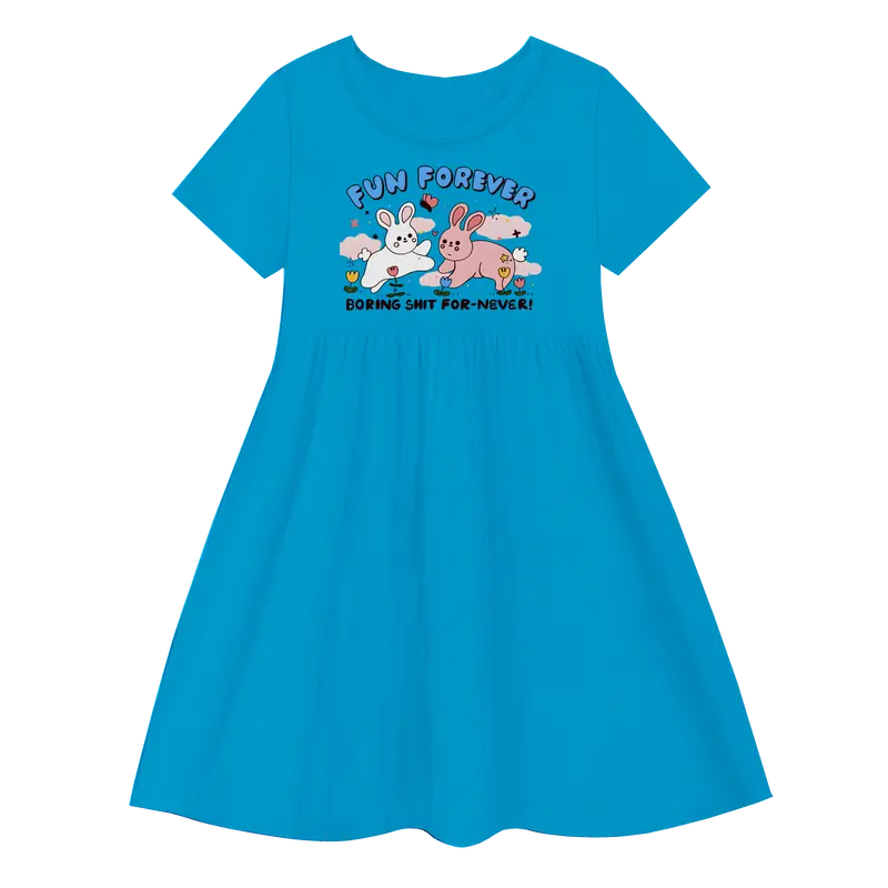 Luwi Kids Dress Kerut Anak Perempuan Gambar Fun Forever Fashion 1