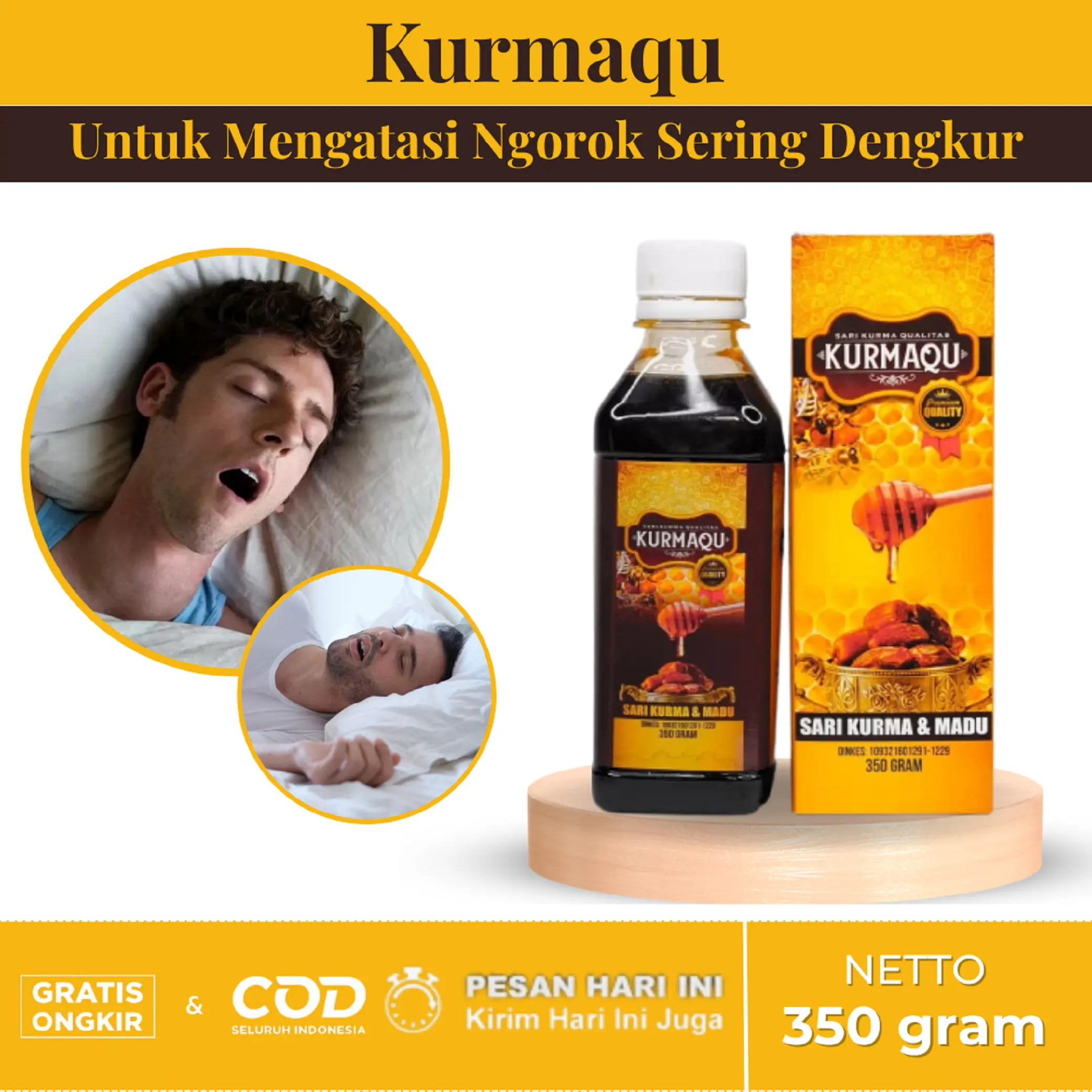 Kurmaqu Untuk Mengatasi Ngorok Sering Mendengkur Keras Saat Tidur Isi 350 gram