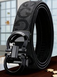 Cinturón de hebilla automática para hombre, cinturón de cuero de alta gama para negocios casuales, correa de cuero de vaca genuino versátil para pantalones, diseño nuevo