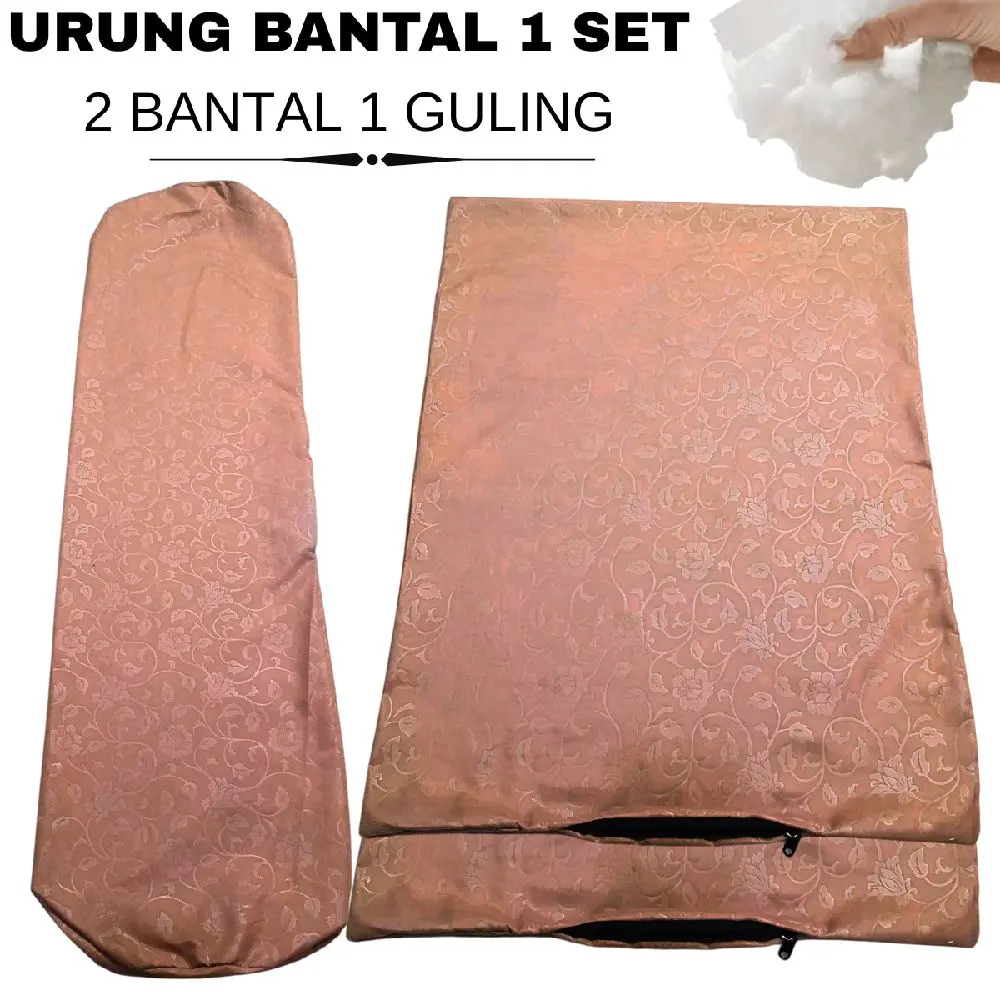 Urung Bantal Satu Set 2 Bantal 1 Guling Ukuran 45x60 Premium Embos Motif Bunga Kualitas Terbaik