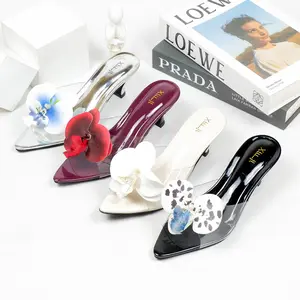 Xiuji - Carlin sandal bunga wanita high heels  5cm trendy