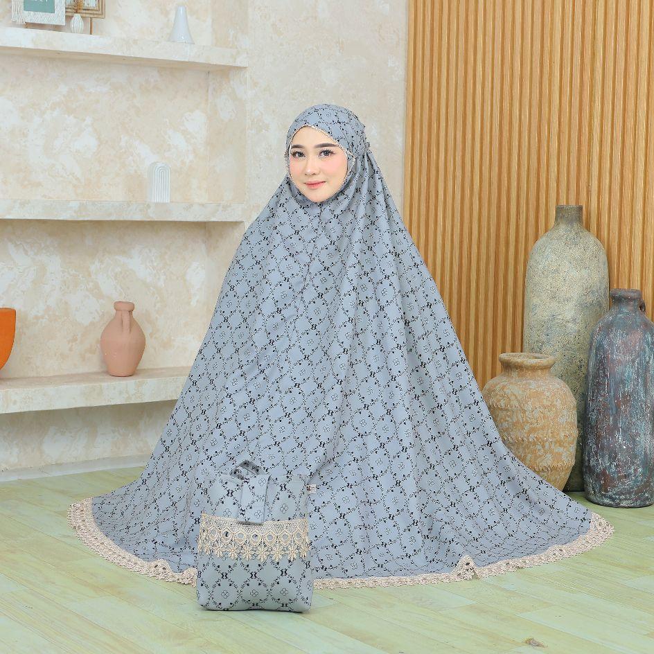 Mukena Wanita 2 in 1 Katun Premium Motif Mewah Renda Cantik dengan Desain Elegan dan Nyaman untuk Penggunaan Sehari-hari Mukenah Jumbo Dewasa Travel