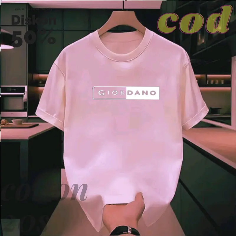 DN STORE SHOP T - Shirt Baju Kaos  Distro Atasan Pria Wanita Pria Wanita giodn Blok  Logo putih cootun Combed 20S Tebal Nyaman Navy Keren 6