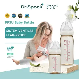 Dr.Spock 2 Gen Botol Susu PPSU Wide Neck PPSU Botol Susu Bayi 0 6 bulan 160ml/240ml BPS01 Bottle Accessories Minum botol