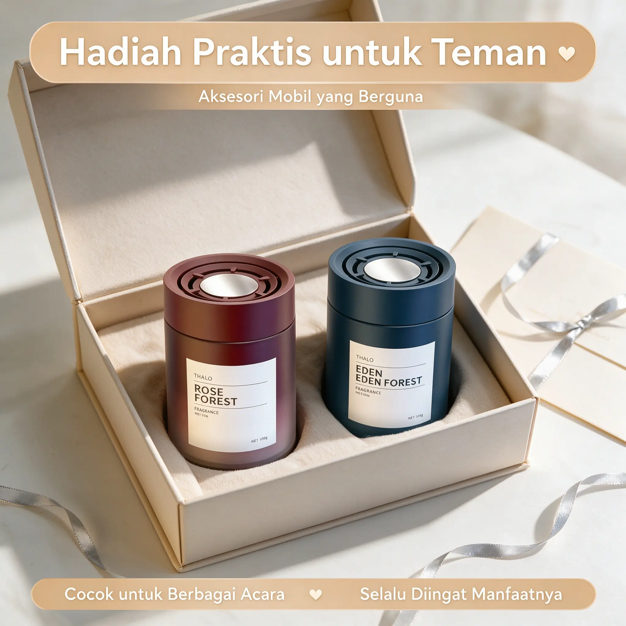Aroma padat eksklusif pengharum mobil, ketahanan wangi luar biasa dan terpercaya. Menghilangkan bau apek serta asap , menjaga udara bersih, tampilan mewah untuk interior kendaraan berkelas.
