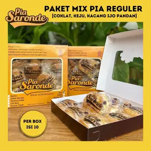 [ 3 Box ] Paket Pia Reguler (coklat, keju, kacang ijo pandan) - Pia Saronde Khas Gorontalo