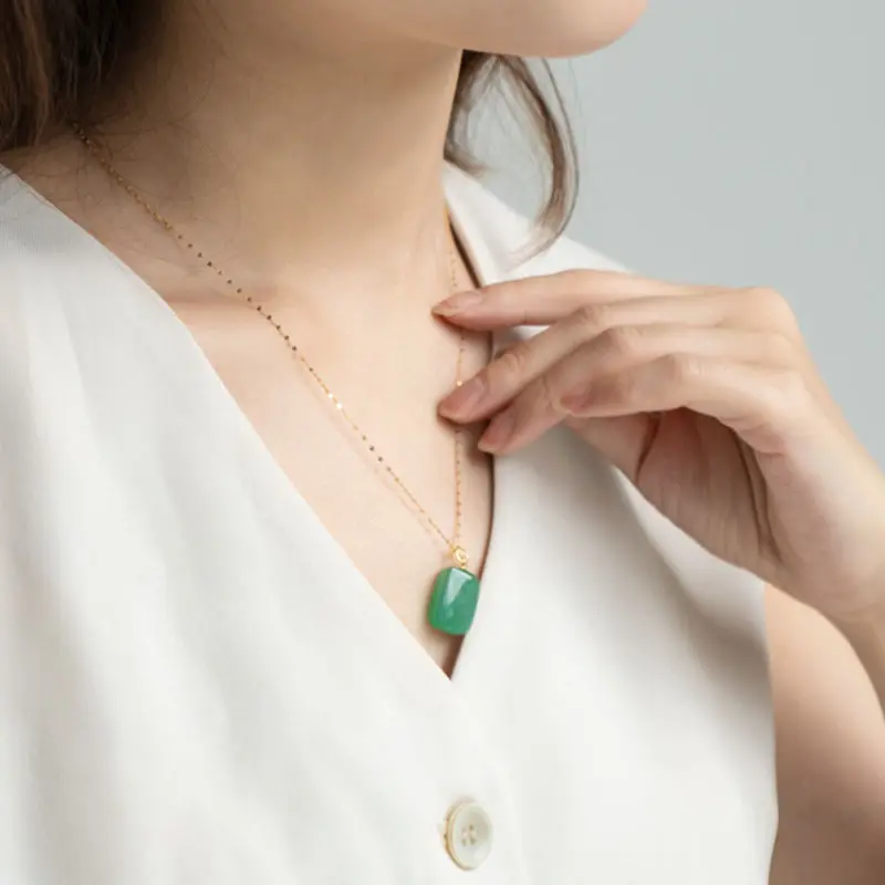 Natural jade necklace-Dulong Jade safety brand
