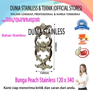 Bunga Peach 120 x 340 ornamen hiasan railing tangga kanopi balkon